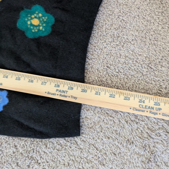 Aqua Black Sweater with Colorful Floral Accents - Picture 3 of 9